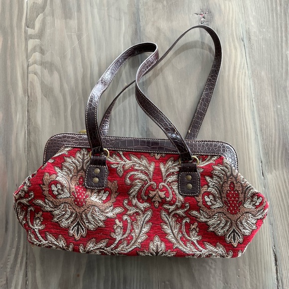 The Sak Tapestry Handbag Red/Brown - Picture 5 of 14